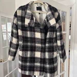 Plaid wool coat